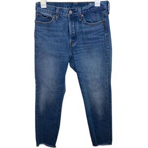 LEVI’S White Oak Cone Denim Women’s Fray Raw Hem Jeans